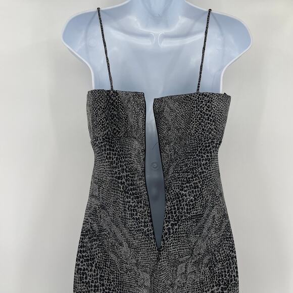Vtg Y2K Night Way Slip Dress Sz 4 Empire Waist Glitter Cowl Mob Wife Vampy USA - Picture 9 of 11